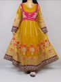 formal party and wedding wear embroidered organza stitched koti maxi 2 piece dress. 