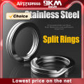 9KM 30Pcs Split Rings Fishing Stainless Steel Lure Rings Saltwater Terminal Tackles Connectors.