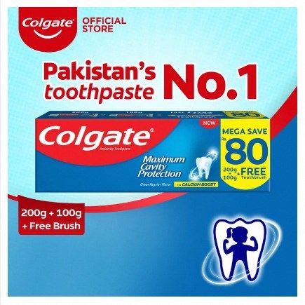 Colgate Maximum Cavity Protection Toothpaste 300 g - FREE Toothbrush ...