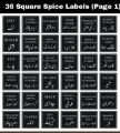 Jars Labels Stickers |Masala stickers 1.5 inch size/Full White color Label with Black Text | Easily Peelable and Applicable (pack of 35) by KYCHEN PLUS. 