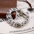 New Silver Color Bracelet Men's Original Design Retro Personality Transfer Mantra Mantra Turn Wind Jewelry. 