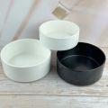 High edge ceramic bowl white/black color with 3 sizes 5.9x2.25 inch/7x2.9 inch/6.75x2.8 inch. 