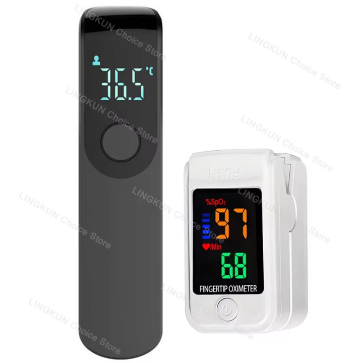 Non-contact Laser Body Temperature Ear Thermometer Infrared Fever Thermometer Digital LCD Infant Adult Finger Pulse Oximeter