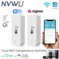 Tuya Zigbee/WiFi Temperature And Humidity Sensor Indoor Smart Home Smart Life Work With Alexa  Assistant voice control. 