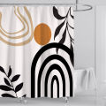 Bathroom Abstract Bohemian Shower Curtain Medieval Minimalist Art Polyester Fabric Shower Curtain 180 * 180CM with 12 Hooks. 