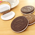 Portable Mini Pocket Mirror With Comb Brown Cute Chocolate Cookie Shaped Design Mirror Makeup Chocolate Folding Comb Makeup Gift. 
