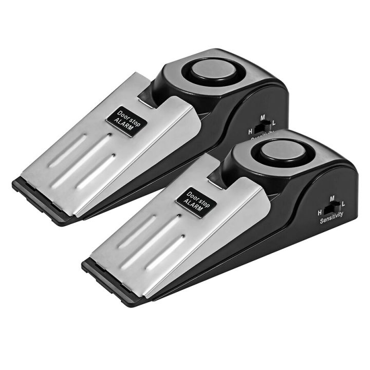 KERUI 2 Pack Door Stop Alarm System 120dB Loud Home Security Anti-Theft Door Block System Portable Door Stoppers Preasure Alarm