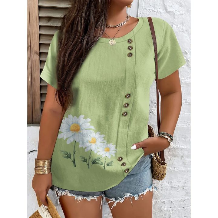 CLOOCL%20Pretty%20Floral%20Women%20T-shirts%20Flowers%20Art%20draw%203D%20Printed%20Short%20Sleeve%20Shirts%20Plus%20Size%20Summer%20Casual%20Streetwear%20-%20Image%207