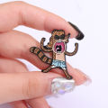 Funny Cartoon Regular Show Pins Brooch Cute Animal Raccoon Rigby And Cyanocitta Cristata Mordecai Badge Enamel Lapel Pin Cosplay. 