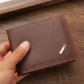 Slim Wallets for Men Rfid Blocking Money Clip Men's Youth Luxury Short Leather Card Holder Thin Minimalist Bifold Man Wallet. 