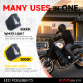 Ultra-thin Mini Driving Lights LED Auxiliary for Motorcycle Headlight Projector Lens Bi LED Matrix Headlamp Dual Colors  Beam. 