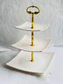 3 Tire Cupcake Stand Fruit Plate Holder Desserts Sanck Candy Buffet Stand Tower For Melamine Double Glazed. 