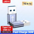 JEYI USB 3.2 to Type C OTG 10G Adapter; 36W Fast Charge Type C to USB 3.2 Converter; Male C to C 40Gbps Support Thunderbolt 3. 