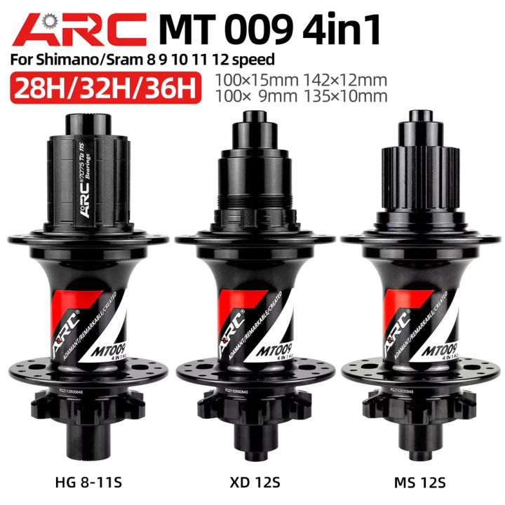 ARC MT009 Bicycle Hub 28 32 36 Holes 6 Pawls HG MS XD 8 9 10 11 12 Speed Freehub Sealed Bearing MTB Mountain Front Rear Bike Hub