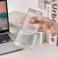 Large Capacity Stripe Glass Coffee Cup With Lid Cover Straw Transparent Drinking Glasses For Juice Iced Coffee Mugs Drinkware.