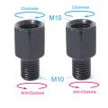 1 Pair Black Motorcycle Mirror Adapters M10 10MM M8 8MM Rearview Mirrors Conversion Bolt Clockwise Anti-clock Right Left Thread. 