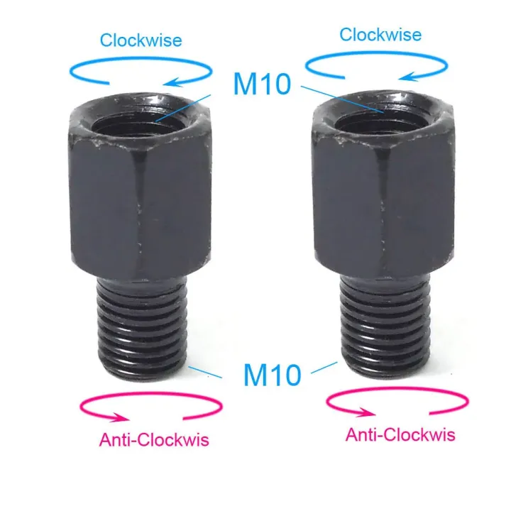 1%20Pair%20Black%20Motorcycle%20Mirror%20Adapters%20M10%2010MM%20M8%208MM%20Rearview%20Mirrors%20Conversion%20Bolt%20Clockwise%20Anti-clock%20Right%20Left%20Thread%20-%20Image%207