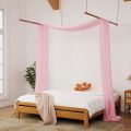 1Pcs Canopy Bed Curtains Canopy Curtains Black Sheer Scarf Luxury Bed Drapes for King Size Beds - Adults and Girls Room Decor. 