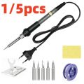 60W Adjustable Temperature Electric Soldering Iron EU 220V / ☆US Plug is110V☆ Welding Iron DIY for Repairing. 