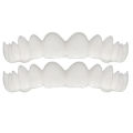 2Pcs/Set Comfort Fit  White Fake Teeth Cover Top Veneer Denture  Kit. 
