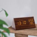 Digital Clock LED Wooden Alarm Clock Table Sound Control Electronic Clocks Desktop USB/AAA Powered Desperadoes Home Table Decor. 