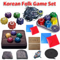 Gonggi Korean Stones Set Korean Folk Game Set Korean Traditional Play Board Game-Jebi chagi Gong-gi Biseokchigi Paeng-y DDAKJI. 