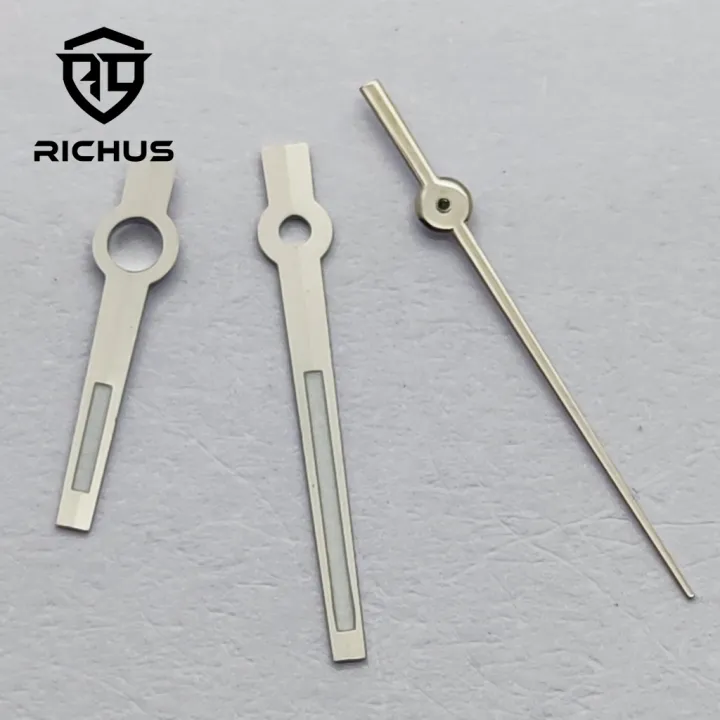 RICHUS%203135%20Watch%20Hands%20Silver%20Watch%20Hands%20Green%20Luminous%20Fit%203135%20Movement%20Watch%20Accessories%20-%20Image%202