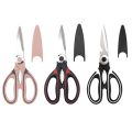 Stainless Steel Kitchen Scissors Multifunctional Household Chicken Bone Scissors With Lid Can Be Opened To Clip Walnuts.