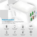 150W 6 Ports USB Charger PD Fast Charging Charger Wall Adapter EU/US/UK Plug Charger Quick Charge 3.0 Multi Ports Power Adapter.