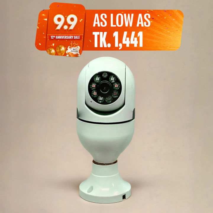 3MP Wifi Wireless Light Bulb Camera with 90days warranty [Apps:V380]