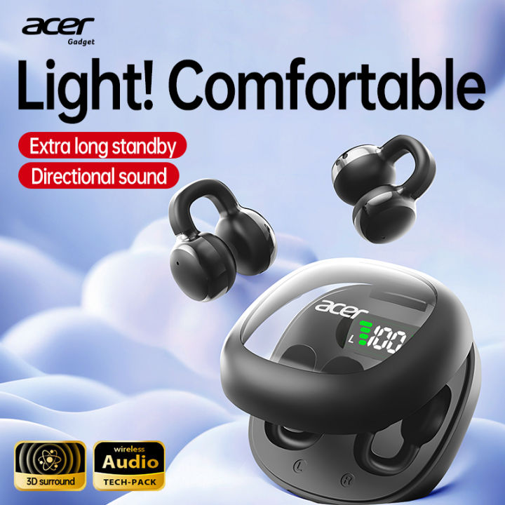 [Official Acer Product] Ohr537 Wireless Earphones with Ear Clip Design, Comfortable for Wearing, Suitable for Sports, Running, Fitness, Compatible with Mobile Phones, Tablets, Laptops, Multi-Device Compatibility, Recommended as a  for Lovers
