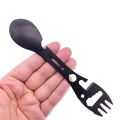 Camping Utensils Set Stainless Steel Outdoor Survival Gear 5 in 1 Tableware Travel Hiking Cutlery Fork Spoon Opener. 