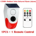 2PCS Outdoor Waterproof Wireless 120dB Charging Security Sound Alarm Detector PIR Motion Sensor For Home Burglar alarm system. 