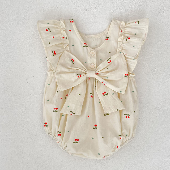 Baby%20Summer%20Cherry%20Print%20Jumpsuit%20Short%20Sleeve%20Triangle%20Jumpsuit%20Girl%20Baby%20Sweet%20Cute%20Jumpsuit%20with%20Bow%20for%20Summer%20Toddlers%20Baby%20-%20Image%206