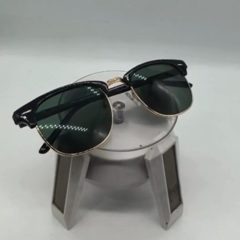 Ray Ban Polarized 3016 Clubmaster Golden /  Black / Silver / Brown