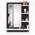Modern DIY Wall Dressing Table with Large HD Mirror, Wooden Shelves, Drawer, Door Cabinet & Organizer Rack | Space-Saving Wall Mounted Makeup Vanity for Bedroom, Girls Room & Compact Home Interiors. 