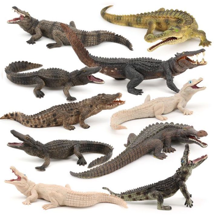 White/Brown/Green Realistic Crocodile Action Figures Solid Simulation Animals Model Decoration Toys For Christmas 