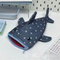 Shark Pencil Case,Shark mouth zipper Pencil Pouch Cute Shark Pencil,Special Idea canva Animal Stationery Pouch for Office Supply.