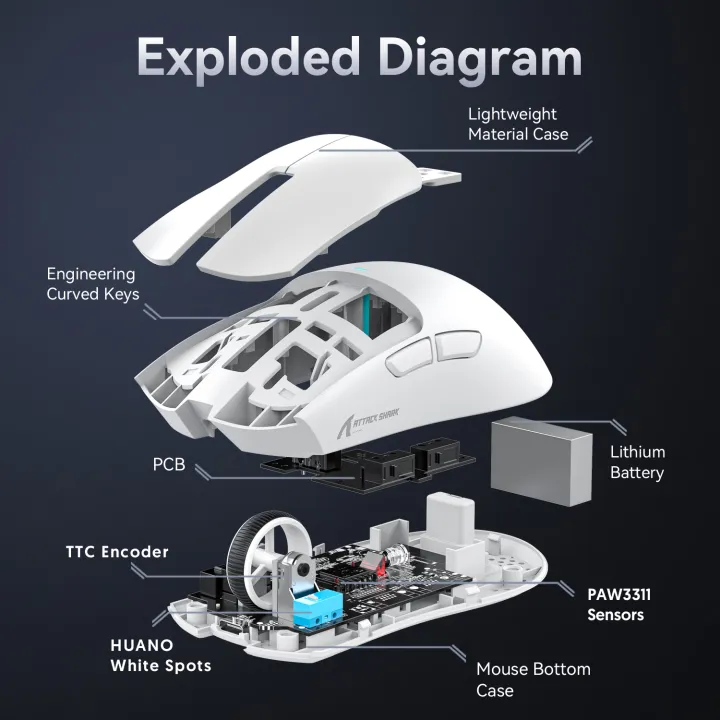 ATTACK%20SHARK%20X11%20Gaming%20Mouse%20%20and%20X11%20SE%20Wireless%20Mouse%2022000%20DPI,PAW3311%20Sensor,BT/2.4G/Wired,59g%20Lightweight,2000W%20Clicks%20-%20Image%203