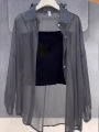 Plus Size Women’s Tops 2025 Summer Breathable and Sun-Proof Ice Silk Button Thin Loose Sheer Chiffon Blouses Shirts Long Sleeve.