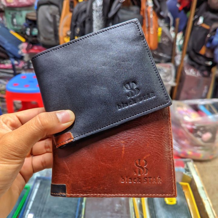 Black-star men's cow leather wallet