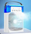 Portable Humidifier Air Cooler Mist Fan Mini Table Fan For Home With 3 Speed Mode With Water Spray, 7 Color Led & Timer, Usb Personal Cooler Desk Fan For Shop, Office, Kitchen. 