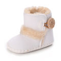White Baby Autumn Winter Boots Baby Girl Boys Winter Warm Shoes Solid Fashion Toddler Fuzzy Balls First Walkers Kid Shoes 0-18M. 