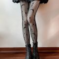 Lolita  Jk Fishnet Stockings JK Girls Tights Black Star Moon Pattern Pantyhose Ladies Stocking Big Elastic Girls WomenTights. 