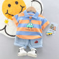 High-Quality Baby boys Polo Shirt + Handsome Denim Shorts 2-Piece Set kids girls clothes suits summer.