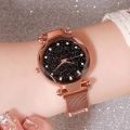 Ladies Girls Women Casual Party Fashionable Adjustable Luxury Elegant Rich Look Stainless Steel Magnet Wrist Watch. 