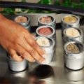 New Magnetic Spice Jar Set Stainless Steel Spice Tins Spice Storage Container Pepper Seasoning Sprays Tools with Spice Label. 