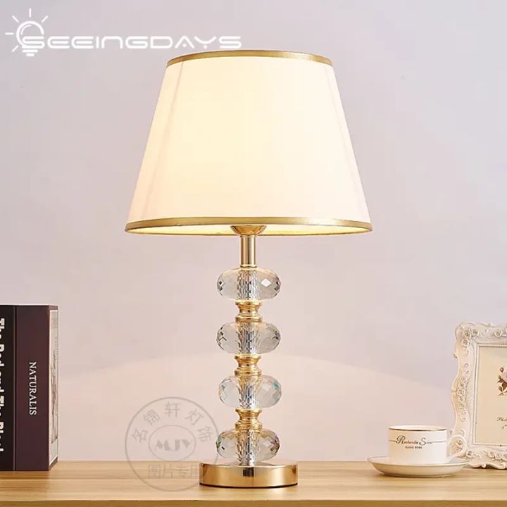 Pack of piece Luxury Crystal Table Lamp For Bedroom Simple