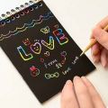 Scratch Art Colourful Note Book Drawing Pad Magic Painting Kid Creativity DIY. 