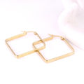 LUXUSTEEL Big Suqare Hoop Earrings For Women Stainless Steel Geometirc Statement Earrings Punk Jewelry Party Birthday . 